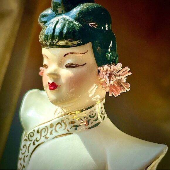 ♥️ Vintage Mid Century Florence Ceramics California Figurine Couple 8”T 3”W - Picture 12 of 15